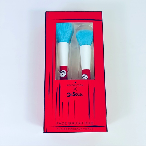 I Heart Revolution x Dr Seuss Face Brush Duo Thing 1 & Thing 2 NIB - Picture 3 of 6